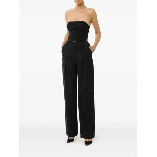 ELISABETTA FRANCHI Elisabetta Franchi Bandeau Belted Jumpsuit - Black
