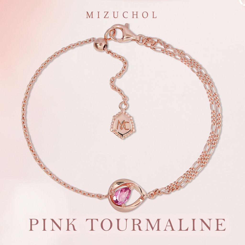 Mizuchol สร้อยข้อมือ A Drop Of Rose&rsquo; Bracelet พลอย Pink Tourmaline